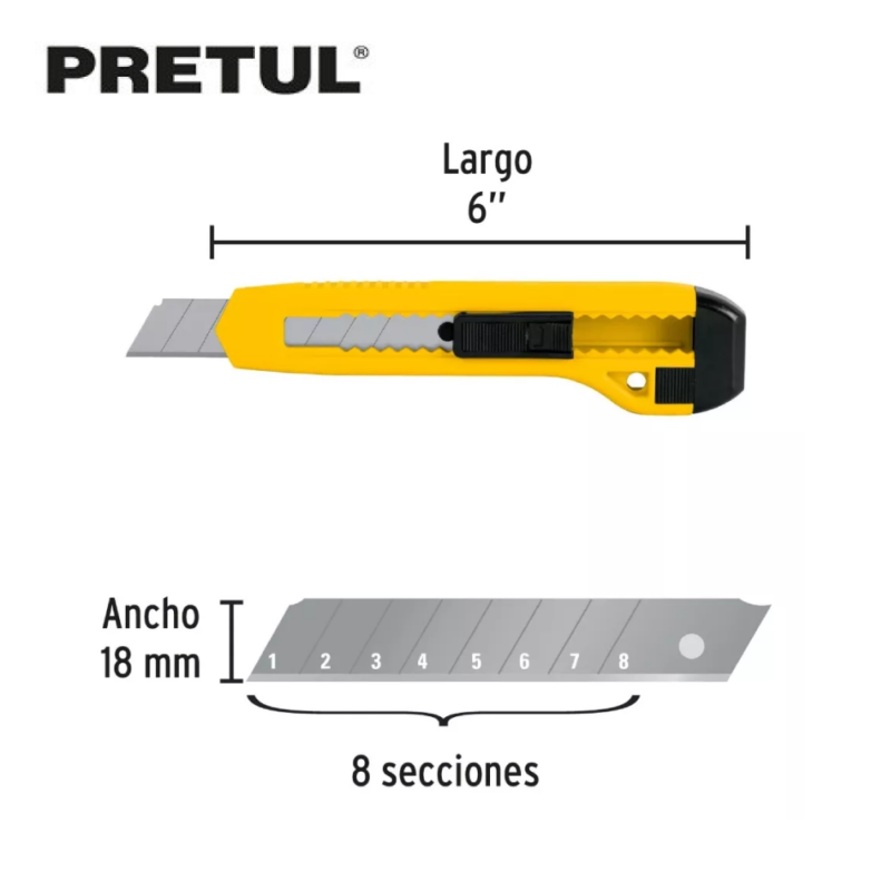 CUCHILLA DE PLÁSTICO 18 MM 22405 PRETUL - Imagen 2